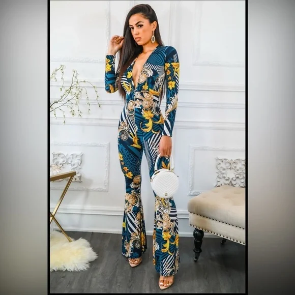 Floral Print Jumpsuit - Picture 2 of 5
